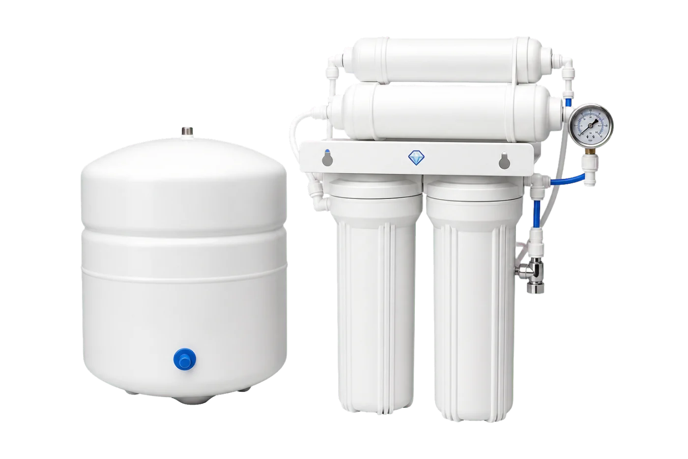 Diamond Water System reverse osmosis filtration system with storage tank